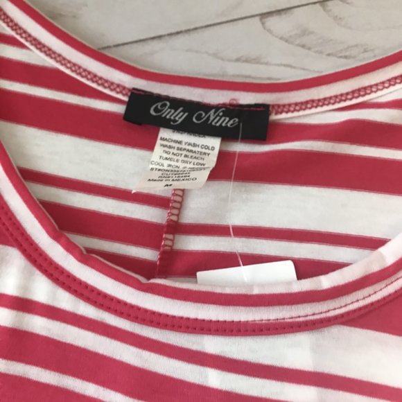 Only Nine Striped High Low Top Size Medium NWT - Picture 7 of 7